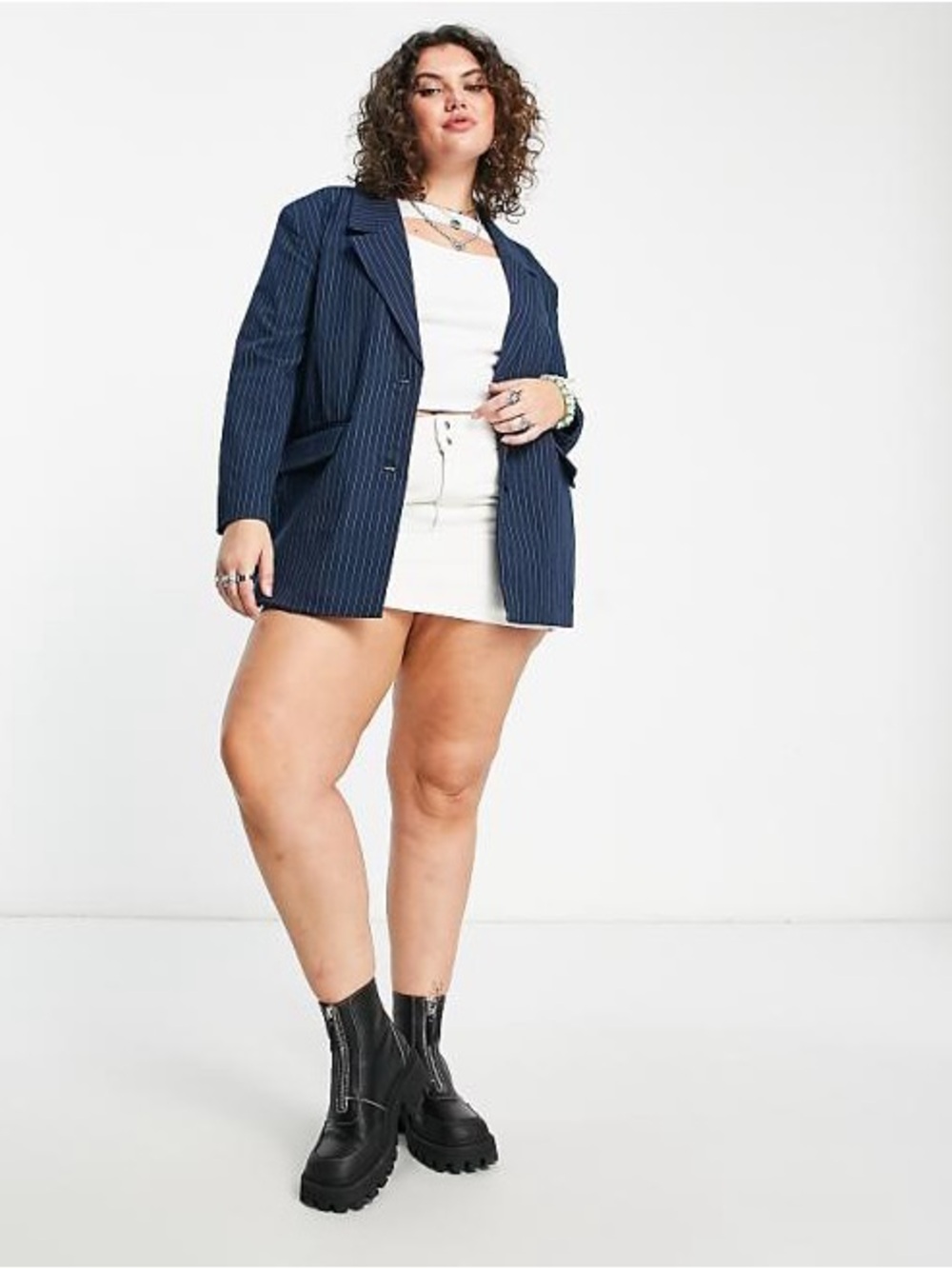 Noisy May ASOS Curve Milla Oversized Dad Blazer Scandi Girl Academia Preppy